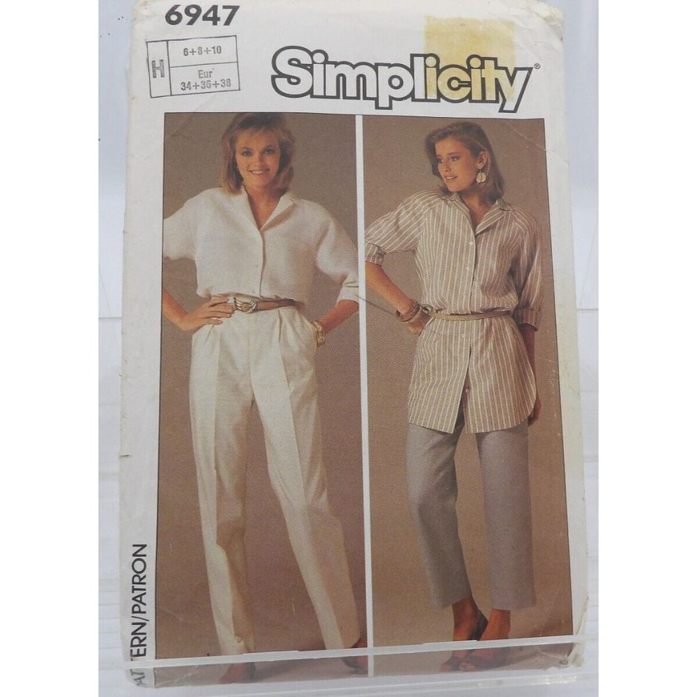 Simplicity #6947 Pattern ©1985 Pants & Shirt (2 variations each) Size 6-8-10